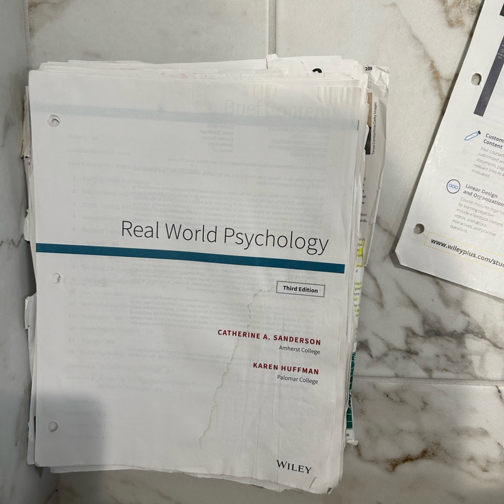 Real World psychology Textbook By Cathrine A. S